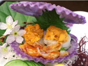 檜扇貝のうに和え